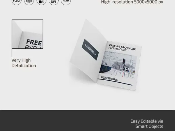 3 Showcases of A4 Brochure Mockup 1