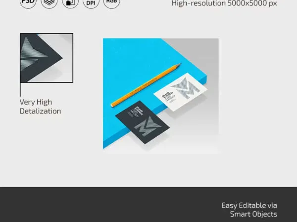 3 Showcases of Brand Business Card Mockup 1