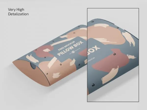 3 Showcases of Pillow Box Mockup 1