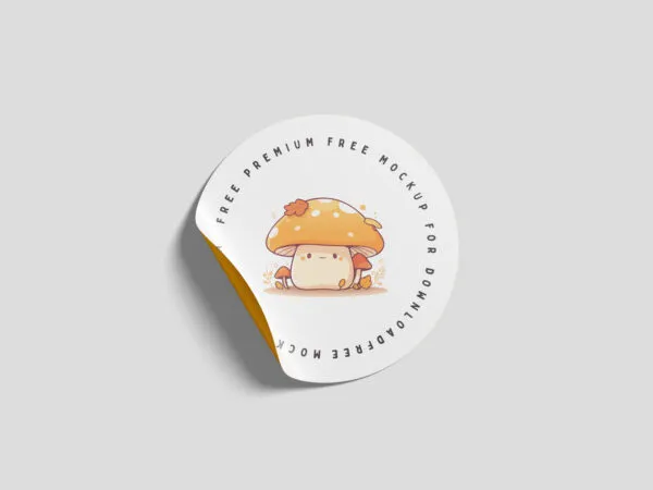 3 Showcases of Round Sticker Mockup 1
