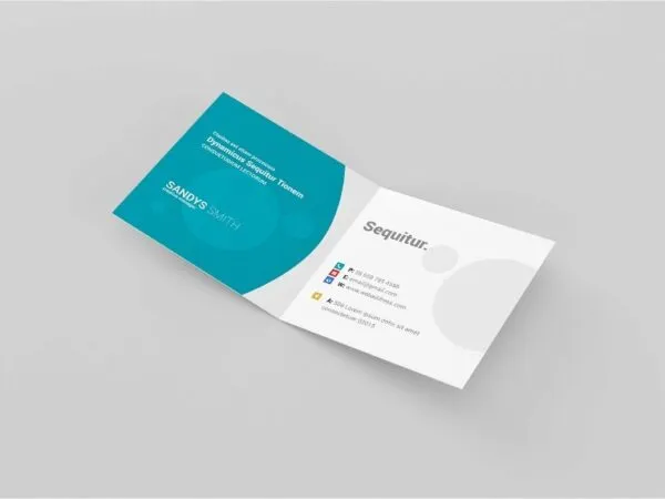 3 Showcases of Square Folded Business Card Mockup 1