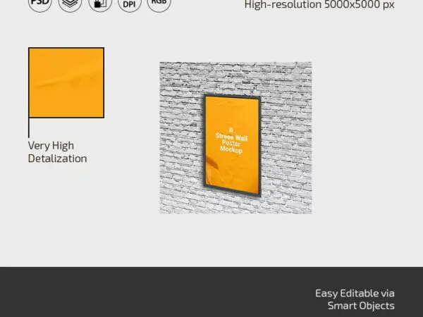 3 Showcases of Street Wall Poster Mockup 1