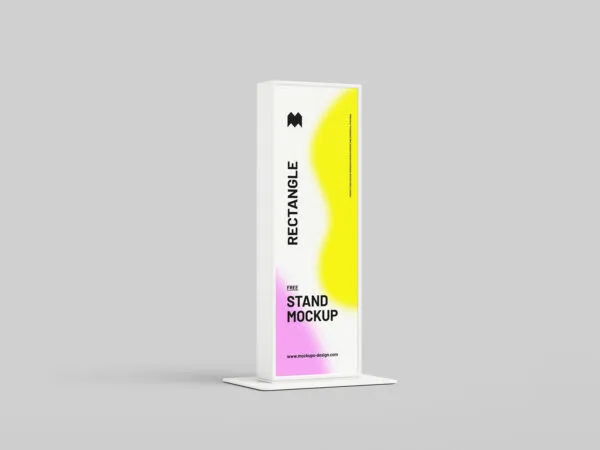3 Showcases of Tall Rectangle Stand Mockup 1
