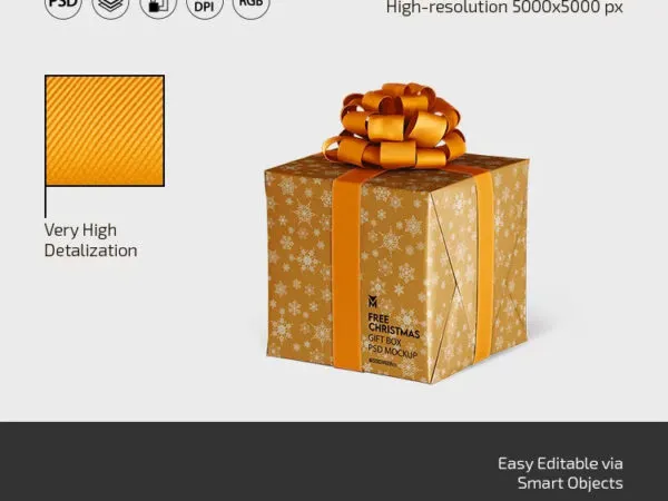 3 Sights of Christmas Gift Box Mockup 1