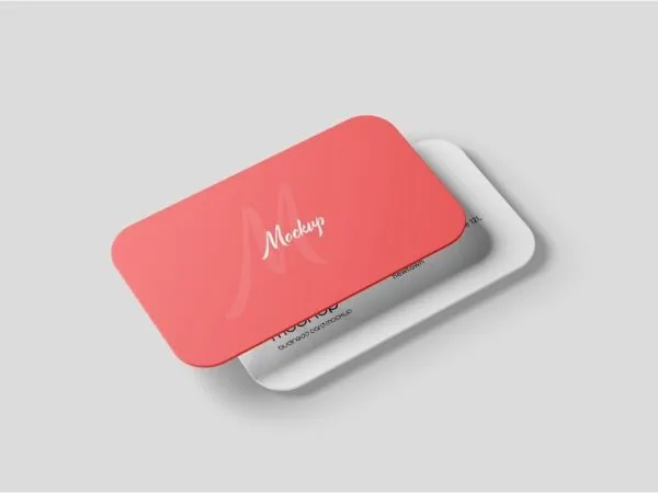 3 Sights of Clean Round Corner Business Card Mockup 1