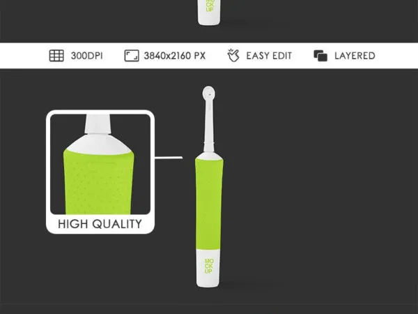 3 Sights of Electric Toothbrush Mockup 1