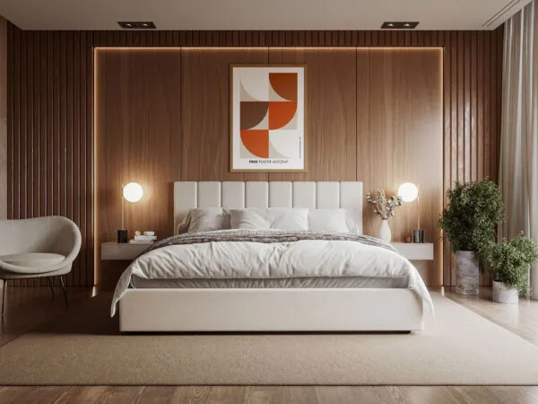 3 Sights of Poster Mockup in Elegant Bedroom 1