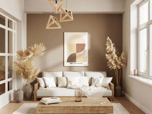 3 Sights of Poster Mockup in Small Room 1