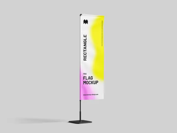 3 Sights of Rectangle Flag Mockup 1