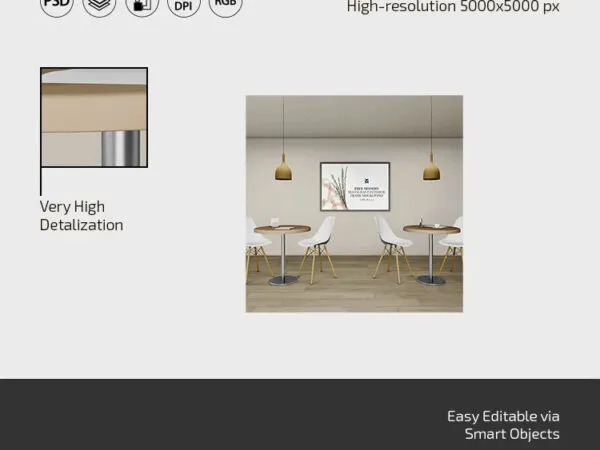 3 Sights of Restaurant Interior Frame Mockup 1