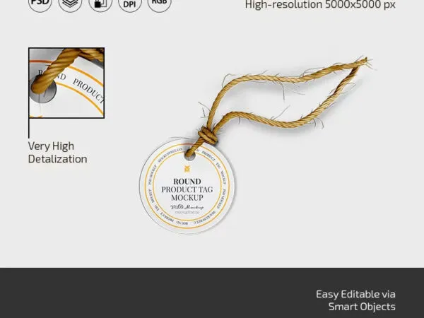 3 Sights of Round Product Tag Mockup 1