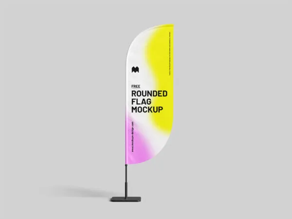 3 Sights of Rounded Flag Mockup 1