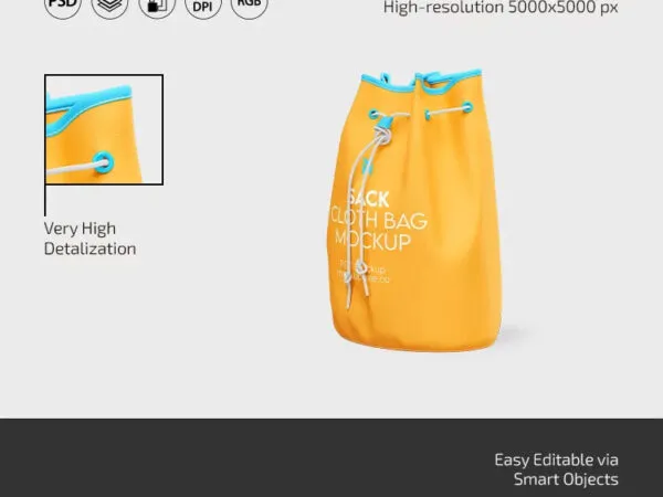 3 Sights of Sack Cloth Bag Mockup 1