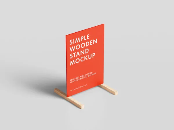 3 Sights of Simple Wood Stand Mockup 2