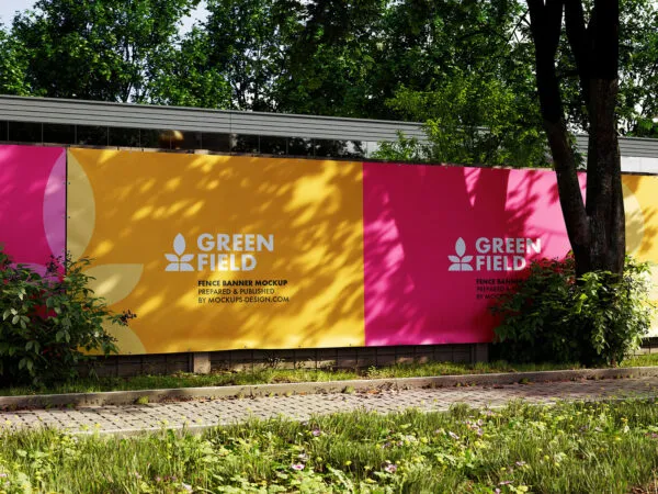 3 Sights of Wall Fence Banner Mockup 3