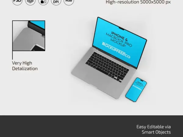 3 Sights of iPhone and MacBook Pro Mockup 1