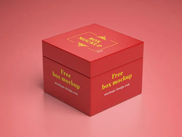 3 Simple Square Shaped Gift Box Mockups 1