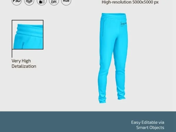 3 Soccer Pants Mockups in Various Views 1