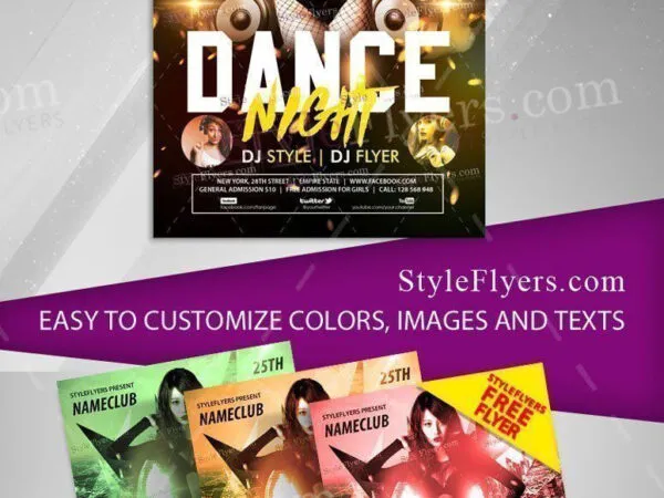 3 Sparkling Urban Futuristic Nightclub Flyers and Facebook Cover Templates 1
