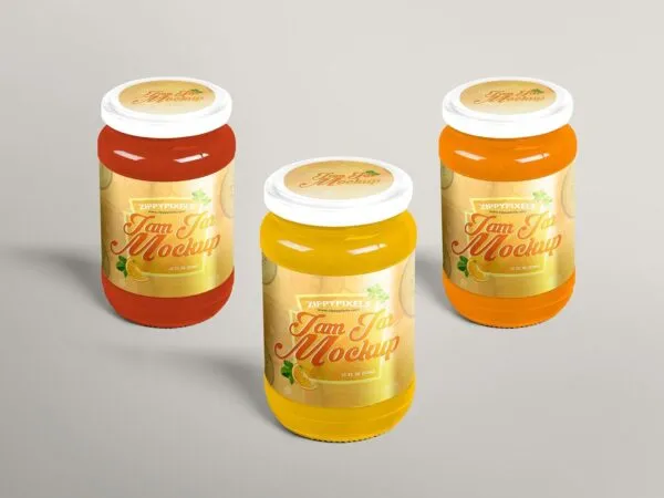 3 Standing Jar Mockup One in Front Two in the Back 1