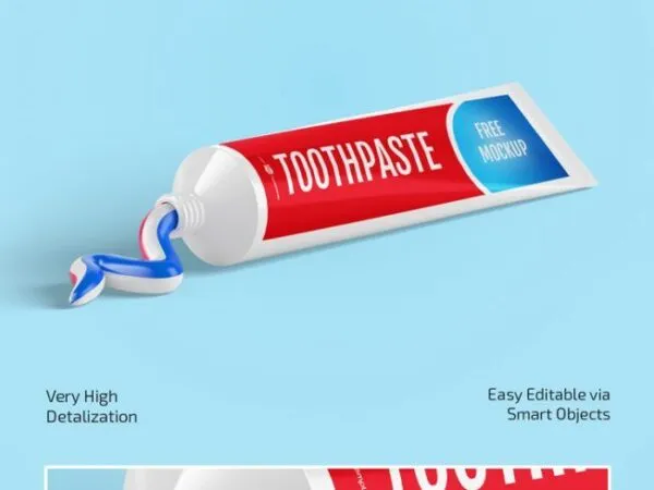 3 Toothpaste Mockups Along with Packaging Box 1