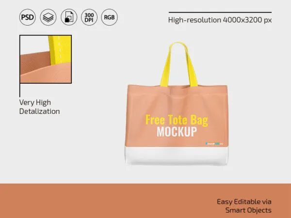 3 Tote Bag Mockups in Different Views 1
