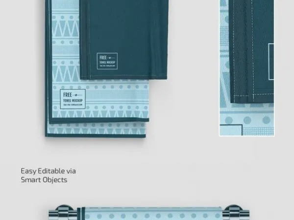3 Towel Mockups in Different Views 1