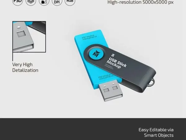 3 USB Stick Mockups in Various Sights 1