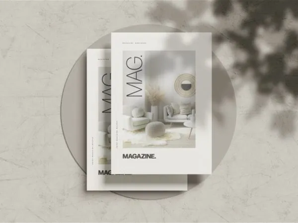 3 Varied Shots of Magazine Mockup 1