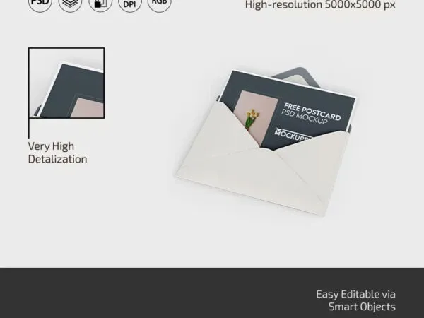 3 View of Postcard Mockup 1