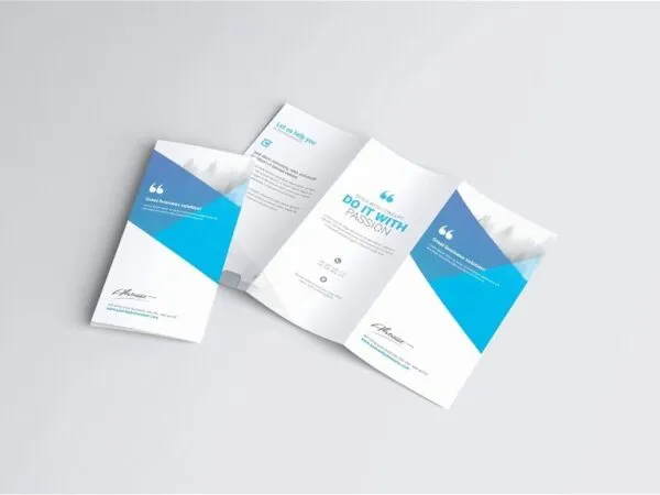 3 Views of A4 Trifold Brochure Mockup 1