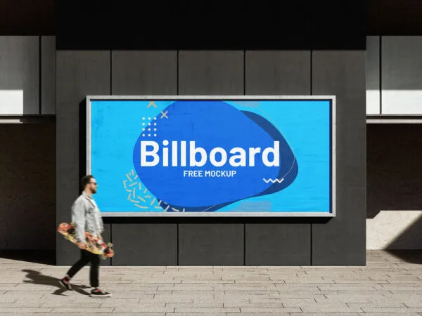 3 Views of Billboard Mockups in Street Environment 1