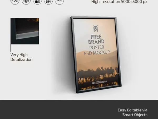 3 Views of Brand Poster Mockup 1