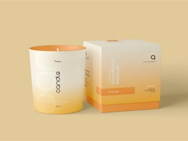 3 Views of Candle Glass Packaging Mockup 1