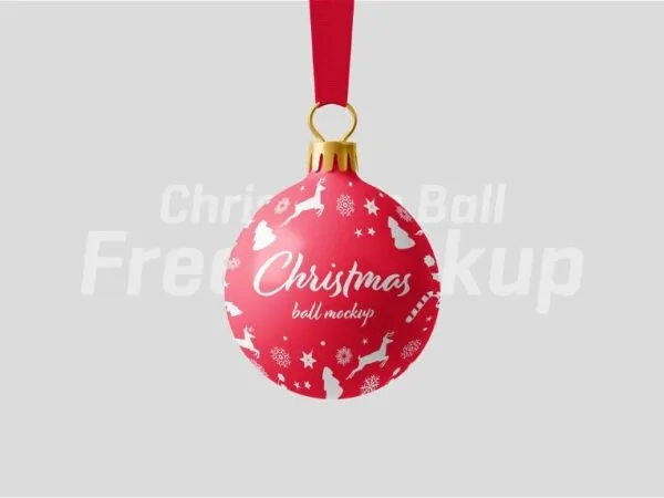 3 Views of Christmas Ball Mockup 1