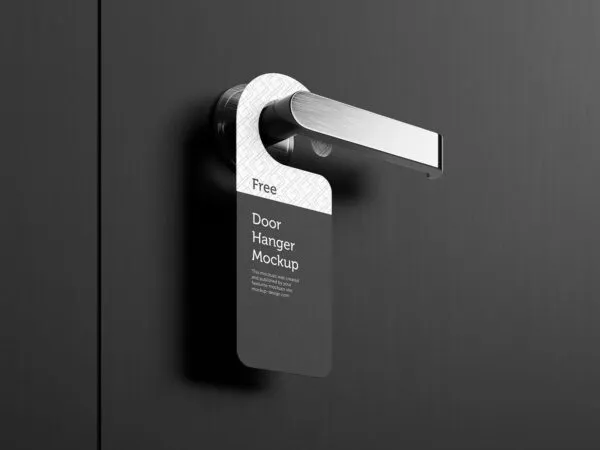 3 Views of Door Hanger Mockup on Handle 1