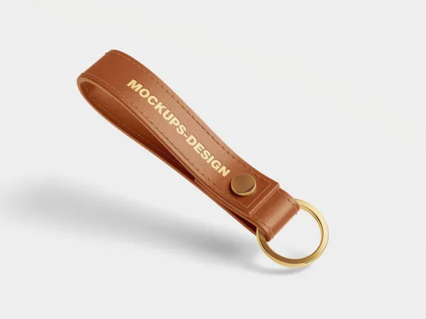 3 Views of Leather Keychain Mockups 1
