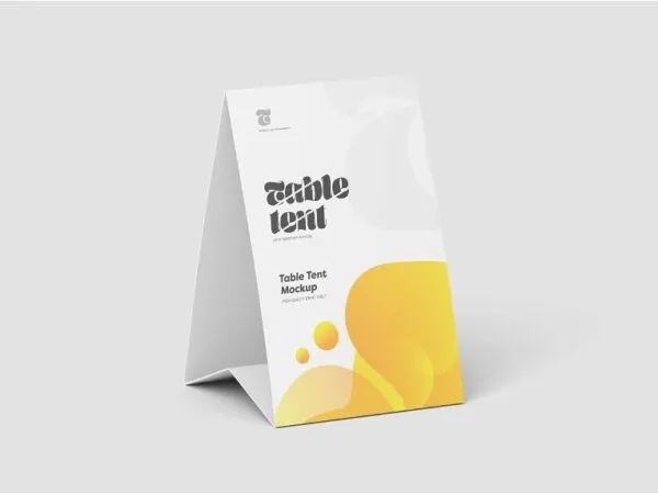 3 Views of Paper Table Tent Mockup 1