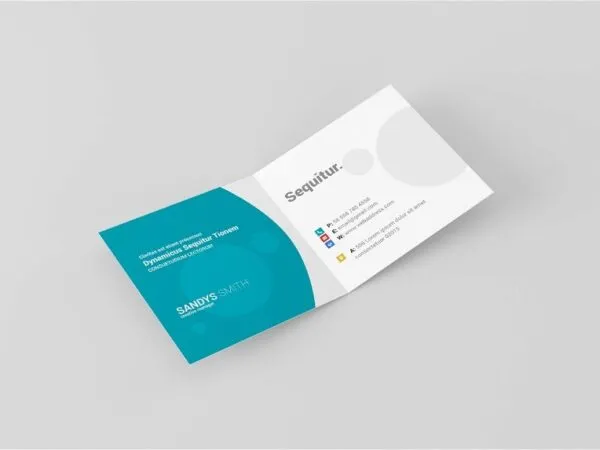 3 Views of Square Fold Business Card Mockup 1