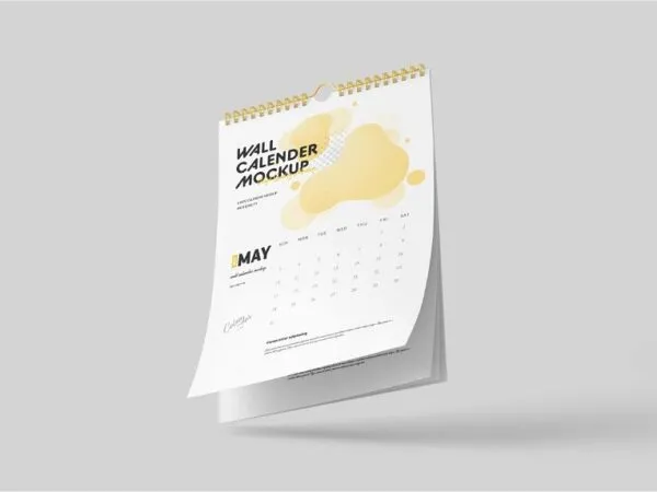 3 Views of Wall Calendar Mockup 1