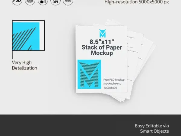 3 Visions of 8 5×11 Stack Paper Mockup 1