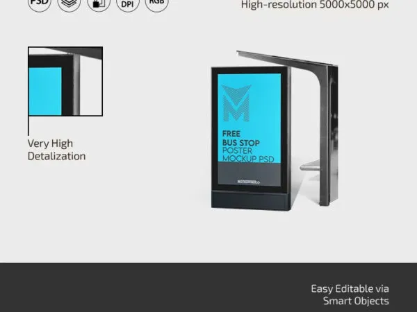 3 Visions of Bus Stop Poster Mockup 1