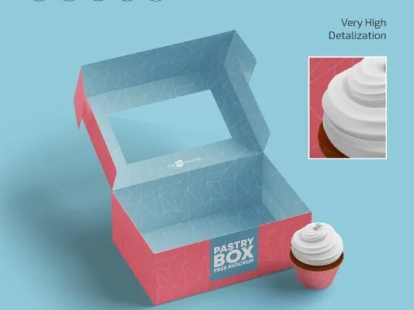 3 Window Cupcake Box Mockups Laid in Different Views 1
