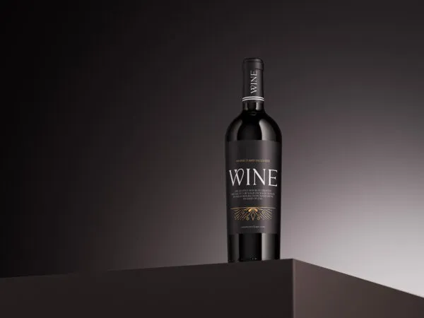 3 Wine Bottle Mockup in Front View 1