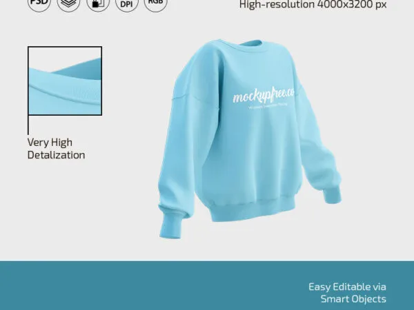 3 Womens Sweatshirt Mockups in Different Shots 1