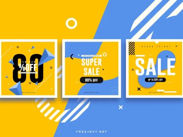 3 Yellow Minimal Sale Promotion Social Media Banner Templates 1