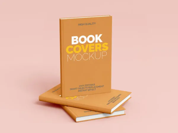 34 View 3 Hardcover Books Standing and Laying Down Mockup 1