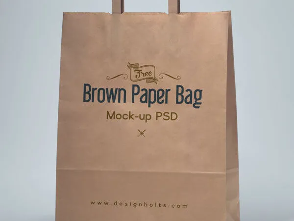 34 View Brown Paper Packaging Bag Mockup 1