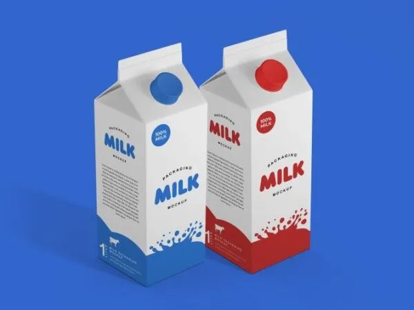 34 View Milk Carton Packaging Mockup 1