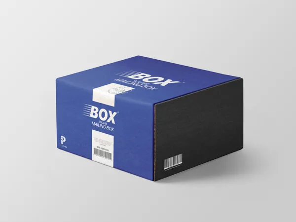 34 View Minimalistic Closed Square Mailing Box Mockup 1